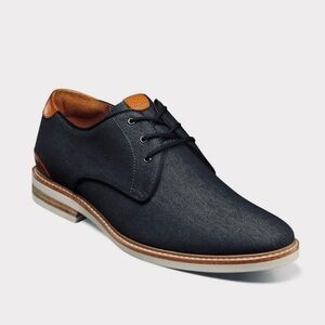 Florsheim Leather and Canvas Highland Black and Tan Oxfords